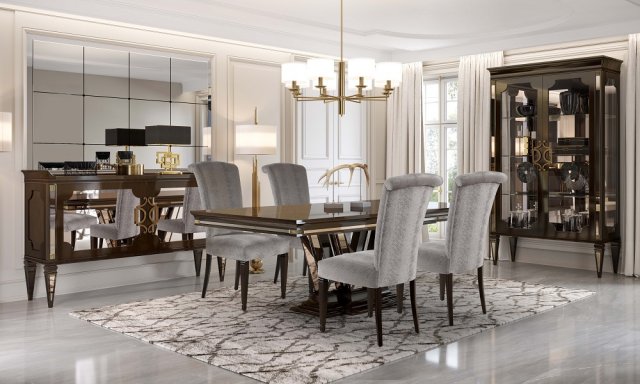 011 comedor sunrise nogal americano sin bisel con metalesmenos brillo
